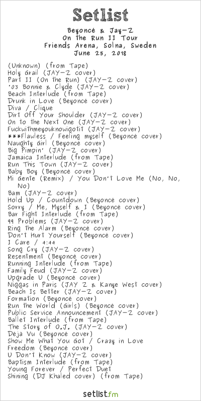 Tour Highlights Beyonc Jay Z OTR II setlist.fm